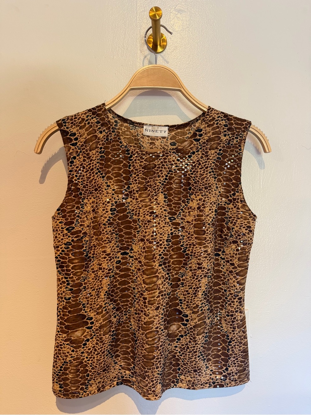 Ninety Brown Animal-Print Sleeveless Tank